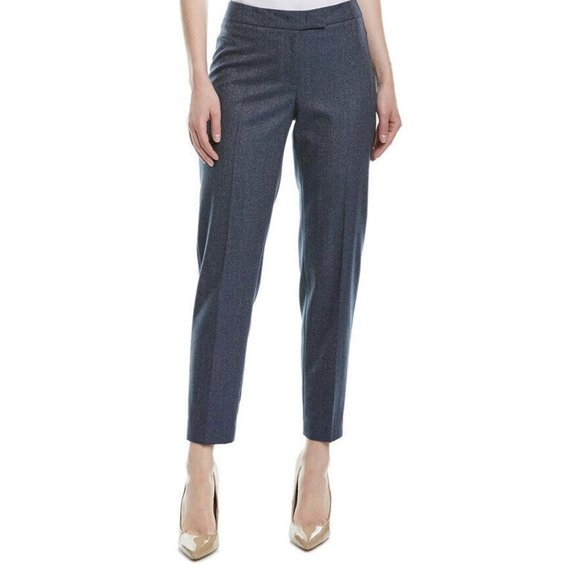 Anne Klein Women's Herringbone Slim-Leg Pants Marine Blue 6 - Picture 1 of 7